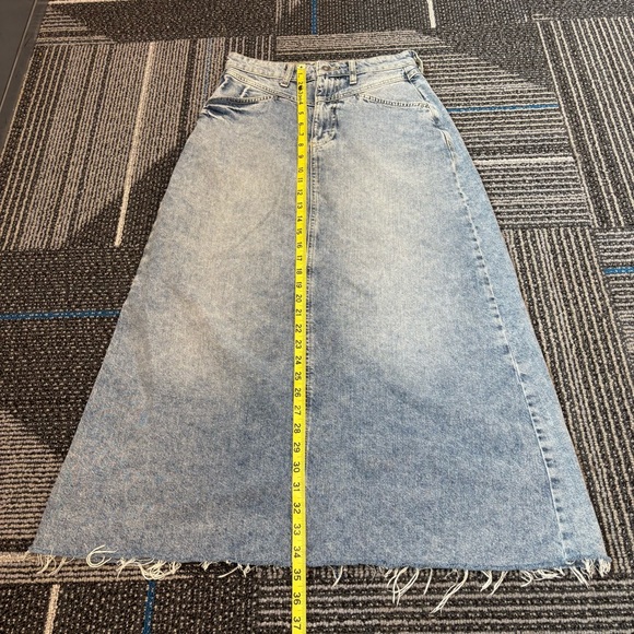 We The Free People Come As You Are Denim Maxi Skirt size 0 - Picture 7 of 10